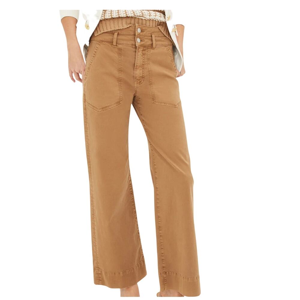 Veronica Beard Hilde Slim Wide Leg Cropped Pants